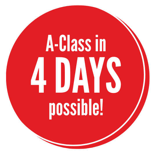 Intensive motorcycle A driving license course in 4 days